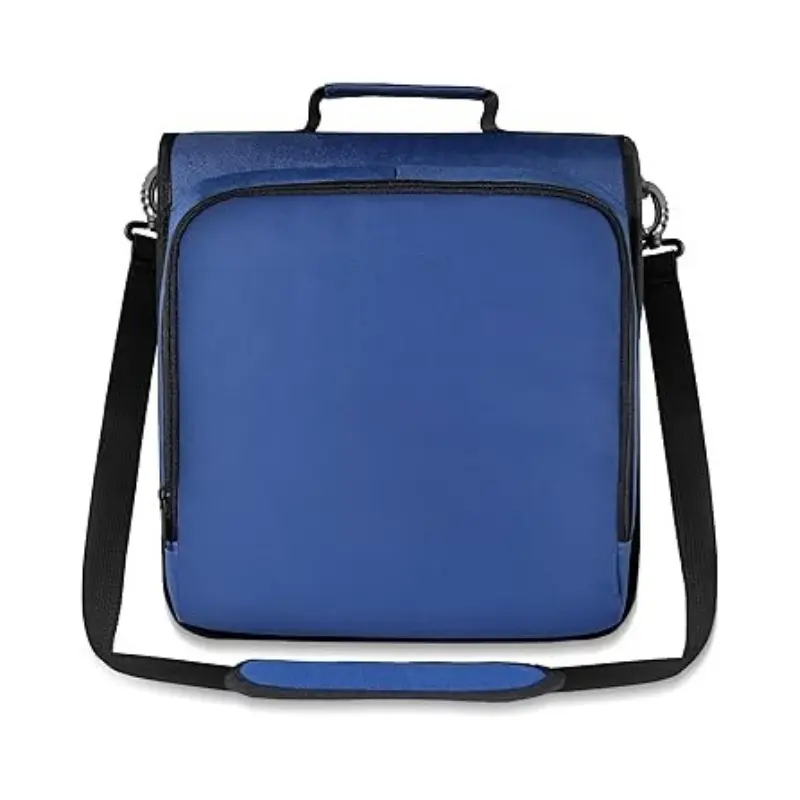 Reißverschluss-Bindetasche in Blau verfügt über eine Schulterband-Laptop-Tasche und 3-Zoll-Ring-Design mit mehreren verschlossenen Aufbewahrungstaschen