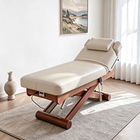Lit de massage électrique en bois massif haut de gamme pour usage commercial, avec chauffage à température constante, pour salon de beauté et SPA