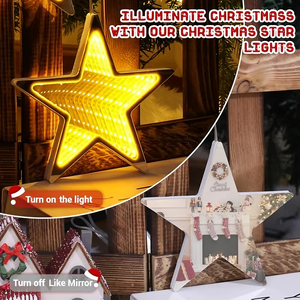 Lámpara LED de Espejo Infinito 3D con Forma de Estrella Navideña, Venta Directa de Fábrica Neonawall, OEM, para Exhibición Comercial en Tiendas Minoristas - Product Image 2