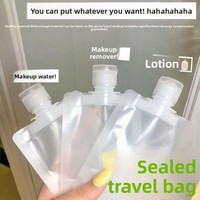 Sac de voyage portable pour liquides, pochette épaisse en PP refermable avec bec verseur, sac de transport pour échantillons cosmétiques