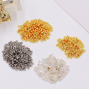 18K Gold Plated <b>Copper</b> Round Positioning Beads For <b>Bracelet</b> Making 3mm Diameter Jewelry Findings Components - Product Image 2