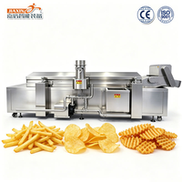 Friteuse industrielle continue 500 kg/h en acier inoxydable 304 pour frites, type continu pour la friture de snacks