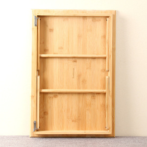 Japanese Style Wooden Foldable Bedside <b>Table</b> Tray For Reading And Work With Tablet Holder - Product Image 4