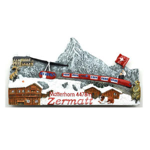 Modèle de figurine en résine peinte à la main en 3D personnalisé, Alpes, Jungfraujoch, Matterhorn, Glacier Aletsch, Suisse, petite statue souvenir - Product Image 2