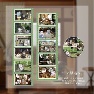 สติกเกอร์ม้วนลายการ์ตูนมาชิ 1 ม้วน วัสดุ DIY น่ารัก ทำมือ ตกแต่งสมุดบันทึก ลายโบราณยามเช้า สำหรับงานคอลลาจ - Product Image 6