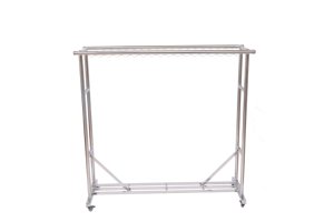 Perchero de <span class=keywords><strong>ropa</strong></span> de alta resistencia, estante de <span class=keywords><strong>ropa</strong></span> plegable con ruedas, estante de <span class=keywords><strong>ropa</strong></span> de doble barra para colgar <span class=keywords><strong>ropa</strong></span>, portátil comercial - Product Image 4