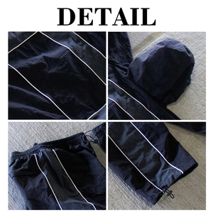 Wholesale Polyester Zip up Oversized Reflective Waterproof Windproof Nylon <b>Jacket</b> and Track Pants Jogger Sets Nylon Tracksuit - Product Image 6