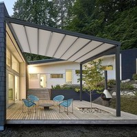 Pergola pliante en aluminium avec revêtement en poudre imperméable, qualité stable, auvent rétractable pour hôtel et restaurant, 15 ans d'expérience en usine