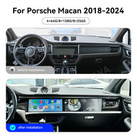 MOOKAKA Lecteur multimédia de voiture Récepteur stéréo Navigation GPS Unité principale à double écran pour Porsche Macan 2018-2024 avec Carplay DSP