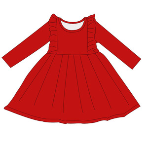 Abbigliamento per bambini personalizzato <span class=keywords><strong>abiti</strong></span> 0-16 anni autunno inverno manica lunga principessa ruffles design dress sweet girl evening party dress - Product Image 5
