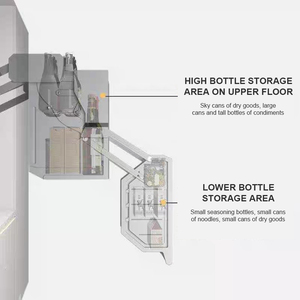 Estante Ajustable <span class=keywords><strong>para</strong></span> <span class=keywords><strong>Estantes</strong></span> Superiores, Sistema <span class=keywords><strong>de</strong></span> Elevación Automático <span class=keywords><strong>de</strong></span> Doble Capa <span class=keywords><strong>para</strong></span> Gabinetes <span class=keywords><strong>de</strong></span> <span class=keywords><strong>Cocina</strong></span>, Cesta Elevadora <span class=keywords><strong>de</strong></span> Almacenamiento - Product Image 2