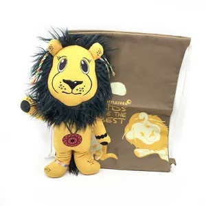 สั่งทําพิเศษ ตุ๊กตานุ่มสิงโต 2d ของเล่นตุ๊กตาสิงโต ขายร้อน ของเล่นสิงโตอ่อนพร้อมถุงหูรูด