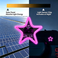 1 pièce Lampe LED néon solaire pour voiture, à ventouse sans fil, pour vitre arrière, lampe d'ambiance décorative