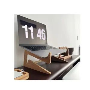 Custom Macbook Pro Stand Portable Laptop Stand Desk decor furniture Desk Organizer Wood Laptop Stand