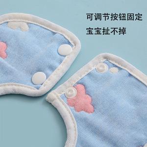 Babero de pétalos de algodón puro para bebé, 26x26 cm, gasa de seis capas, clase A, babero para recién nacido, estampado de dibujos animados con patrón de animales - Product Image 4