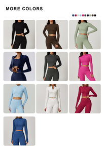 Abbigliamento Fitness all'Ingrosso da Donna, Completo Sportivo da Palestra 4 Pezzi con Leggings da Yoga Effetto Push-Up e Maglia a Maniche Lunghe - Product Image 4