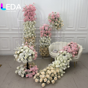 ชุดดอกไม้ประดิษฐ์สีชมพูขาวแชมเปญ LEDA สำหรับตกแต่งซุ้มโค้งงานแต่งงาน ฉากหลังงานอีเว้นท์และงานปาร์ตี้ - Product Image 6