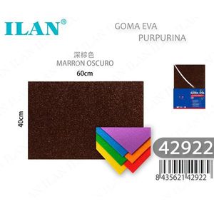 Foglio di Schiuma EVA Ilan 40x60cm Marrone Scuro Glitterato per Decorazioni Domestiche - Product Image 1