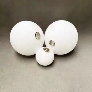 Rosca de tornillo G9, globos de bolas de cristal blanco de ópalo soplado a mano, pantallas de lámpara de pared, globos de cristal de 80mm, 100mm, 120mm, 150mm, 200mm