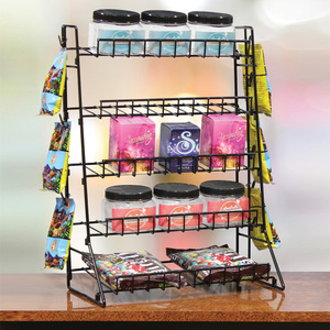 Supermercado 5 estantes mostrador alambre de metal <span class=keywords><strong>Haribo</strong></span> estante de exhibición de dulces con 2 tiras de recorte - Product Image 3