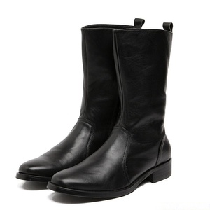 Botas largas de verano y otoño para hombre, botas de cuero vacuno, botas de caballero, botas de cuero, botas Chukka altas para hombre - Product Image 2