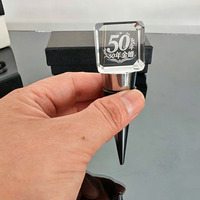 Bouchon de bouteille en cristal gravé au laser K9, bouchon de bouteille de vin personnalisé, ornement en cristal