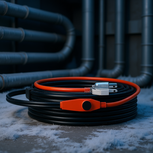 Cable Calefactor para Tuberías, 60 Pies, 7W por Pie, Termostato Integrado, Equipo de Calefacción Eléctrico de Baja Temperatura - Product Image 2