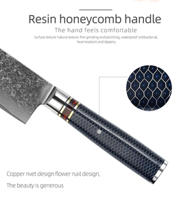 7 дюймов японский VG10 Дамасская сталь кухонный нож Кливер Nakiri нож с деревянной коробкой - Product Image 4