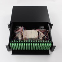 Kotak Terminal Optik 96-Core Lengkap 96-Port 4U untuk Penyambungan Kabel TV Siaran G652D Sc/APC FC 4U Peralatan Serat Optik