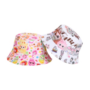 Unisex Labubu <b>Printed</b> Bucket <b>Hat</b> Lightweight Sunshade Stylish Outdoor Vacation Daily Fisherman <b>Hat</b> - Product Image 4