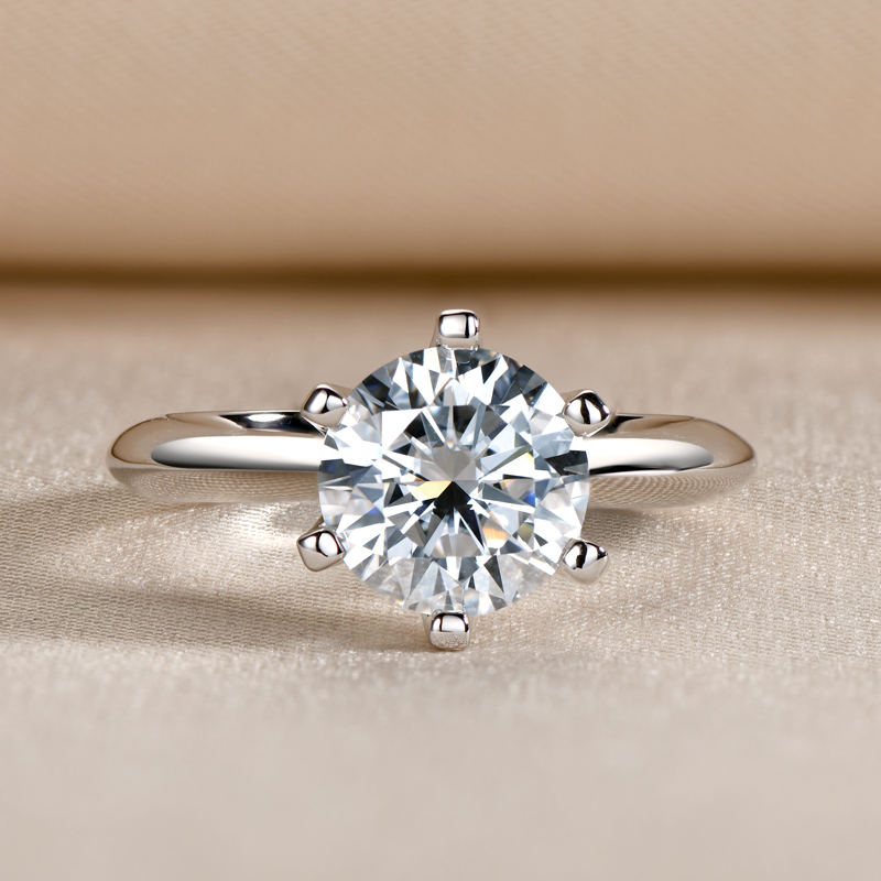 Moissanite Solitario Anello Argento Prezzo Anello Fidanzamento