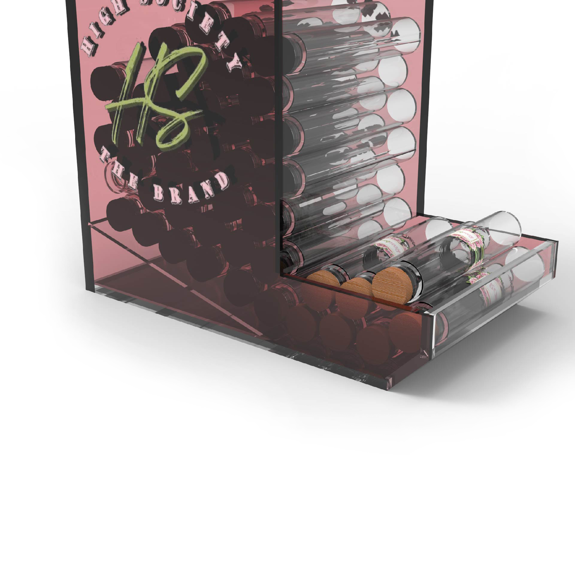 Acrylic Counter Display Stand Slim Bottle Drink Pack Dispenser with Display Case — view 6