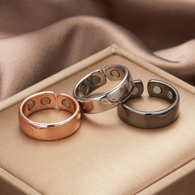 Rinhoo Hot Selling Health Care Finger Magnet Ring Copper Magnetic Fidget Rings