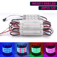 Lumineux et Vibrant Rêve Couleur RGB WS2811 SMD 5050 LED Bande 20PCS 3LED Module IP65 Étanche DC12V Parfait pour La Publicité