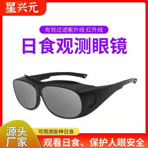 Gafas para Eclipse, Montura Completa Negra, 10 Niveles de Transmitancia de Luz, Protección UV, Observación del Eclipse Solar, Verano 2024 - Product Image 5