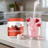 Polvo Electrolítico de Frambuesa de Marca Privada, Sin Gluten, Keto, Hidratante, Sin Azúcar, Bebida Energética Deportiva, Fábrica OEM