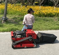 Tondeuse à gazon de jardin de 600 mm, très populaire au niveau mondial, avec télécommande et type chenillé compact, équipée d'un bac de ramassage d'herbe