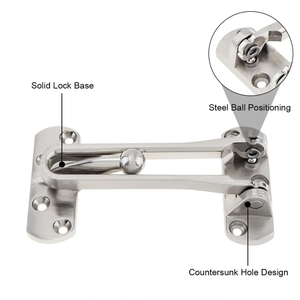 Loquet de porte antivol en acier inoxydable pour la sécurité à domicile et à l'hôtel, design moderne, installation facile - Product Image 4