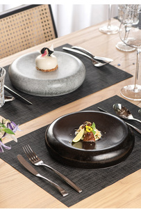 <strong>Creative</strong> Rock Stone Design Artistic <strong>Serving</strong> <strong>Plate</strong> Cold Dish Restaurant Dinnerware Thick Crockery <strong>Plates</strong> - Product Image 6