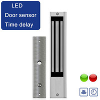 Serrure de porte de sécurité intelligente 12V électrique 280kg 600lbs système de contrôle d'accès à l'intérieur de la porte électromagnétique Maglock avec LED, minuterie