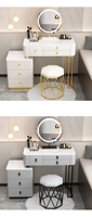 Meja Rias Vanity dengan Lampu LED, Cermin, dan Kursi, Set Perabot Kamar Tidur, Harga 69,5 USD Per Set