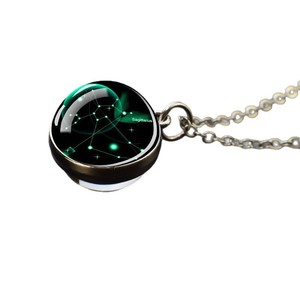 Collana Zodiacale Luminosa, Gioielli con 12 Costellazioni, Ciondolo con Sfera di Vetro, Regalo Popolare per Donne e Ragazze - Product Image 6