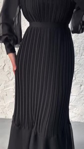 2023 femmes musulmanes Robe de soirée Abaya dubaï femmes caftans soirée robes plissées <span class=keywords><strong>maroc</strong></span> Islam Robe Femme Musulmane Vestidos - Product Image 5