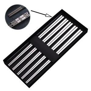 Ensemble de baguettes en acier inoxydable 316L, 5 paires, antidérapantes, isolées thermiquement, durables pour un usage domestique, ustensiles de couverts de couleur unie - Product Image 4