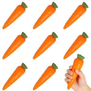 Jouets anti-stress en forme de carottes en PU simulées, impression de logo personnalisée, outils pédagogiques sur les légumes pour enfants - Product Image 1