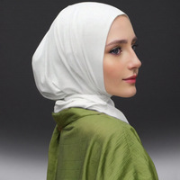 Bonnet intérieur Hijab uni à couvrance totale pour femme musulmane, sous-bonnet islamique à nouer en jersey modal, Hijab instantané avec sangles