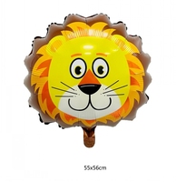 Offre Spéciale moyen dessin animé tête d'animal feuille ballon tigre Lion singe zèbre girafe vache cheval tête dessin animé ballon pour fête déco