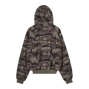 QY New American Style Retro Trendy Winter Zipper-Up Men's Loose <strong>Hooded</strong> <strong>Fleece</strong> with Digital Printing 100% Polyester - Product Image 2