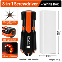 Jeu de tournevis LED 8 en 1 personnalisé orange, outil de réparation multifonction pour la maison, kit de tournevis Phillips
