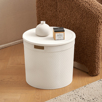 Panier de rangement rond MONR grande capacité en plastique PP empilable pour vêtements sales, idéal pour salle de bain et chambre à coucher